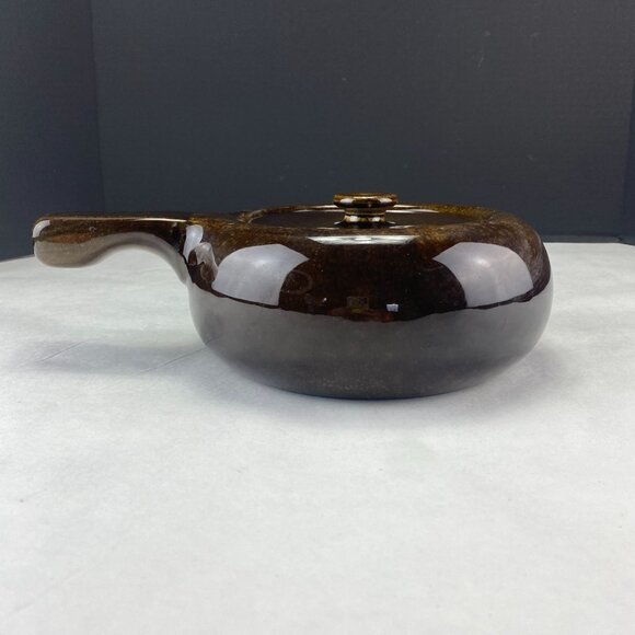 Vintage MCM Russel Wright Handled Bean Pot 2Q Brown - Picture 3 of 12